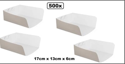 500x Gebak / broodjes zakschuiver 17cm x 30cm x 60cm karton - Food gebak belegde broodjes festival