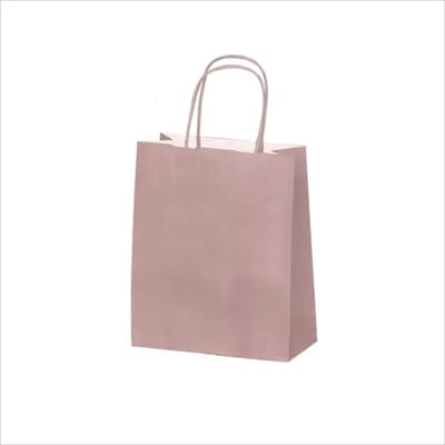 Luxe Set van 50 Papieren Draagtassen - Poudre - Oud roze - 18x8x22cm - Hoogwaardige Kraft Papieren Tassen - Met Gedraaide Handvatten - Ideaal voor Winkelen en Verpakken