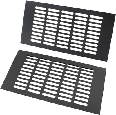 Aluminium Ventilatierooster Zwart - Set van 2