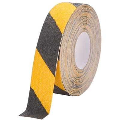Antislip tape Duurzaam Duraline Grip+ kleur, voor binnen en buiten DIN 51130, zelfklevend, grofkorrelige coating, 1 rol met L 15 m x B 50 mm, zwart-geel