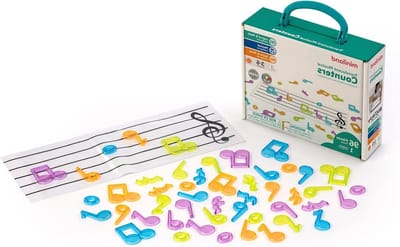 Muzikale Counters - Muziek Noten Speelgoed - Muziek Noten Leren - Doorschijnend Met Muzieksteun - 40 cm - Veelkleurig