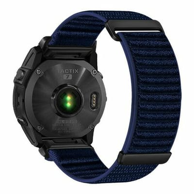 By Qubix - Geschikt voor Garmin bandje - 20mm Quickfit - Nylon Sport Loop bandje - Donkerblauw - Geschikt voor Garmin Fenix 7s/6s/5s / Instinct 2s / Epix Pro Gen 2 (42mm)