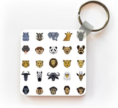 Sleutelhanger - Uitdeelcadeautjes - Een illustratie van de big five tussen de emoji - Plastic