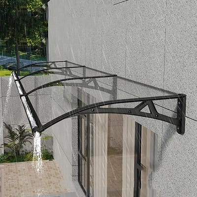 Balkonluifel Waterdicht - Terrashoes Luifel - Regen en Zon - Aluminium Frame - 80 x 100 cm - Transparant