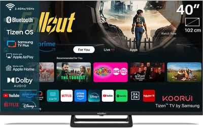 Koorui Tizen by Samsung Smart TV - LED Full HD - 40 inch/102 cm - Streaming apps - AirPlay - Hotelmodus - HDMI x3, USB x2, CI+ - Tripple Tuner DVB-T/T2/S/S2/C - Frameless Design - Enkelvoudige standaard - Geassembleerd in Nederland - K40Q1F-T8M