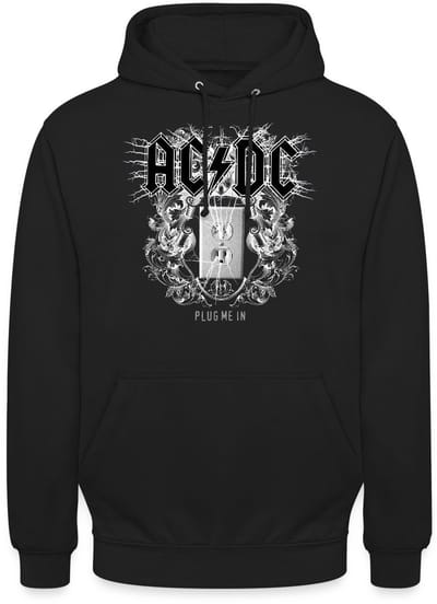 AC/DC Logo Met Socket Plug Me In Videoalbum Hoodie Unisex