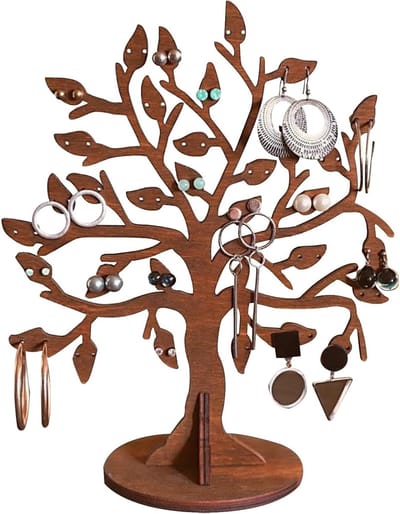 Houten Oorbellenhouder met 64 Gaten voor Vrouwen en Meisjes, Perfect voor Thuis of Winkels, Organiseer je Sieraden Efficiënt