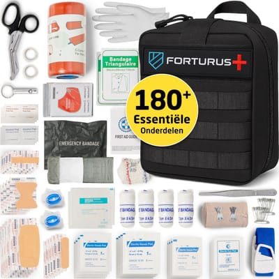 Forturus® Trauma EHBO Kit 189 delig– Professionele EHBO Set & First Aid Verbanddoos met Tourniquet, CPR-masker, Spalk & Noodverband voor Noodpakket, Auto, Thuis & Outdoor
