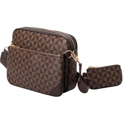 Modieuze Driedelige Heren Bedrukte Schoudertas, Veelzijdige en Retro Lente en Zomer Trendy Crossbody Postman's Kleine Vierkante Tas