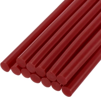 Mini Lijmstiften 7mm x 200mm Set van 12 Stuks Wijnrood