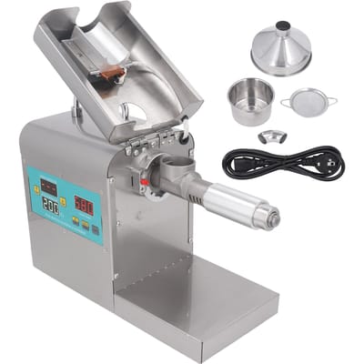 Oliepersmachine Volautomatische Olie-extractor Roestvrij Staal Elektrisch Koud Heet Oliepers voor Thuis gray