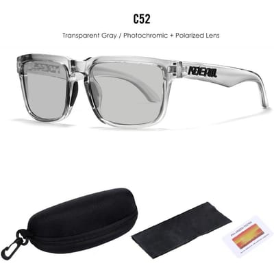 2025 Kdeam Gepolariseerde Zonnebril voor Heren Dames Mode Unisex Merk Trendy Buitenbril Voor Stel Spiegel rode lens With Black Zipperbox white