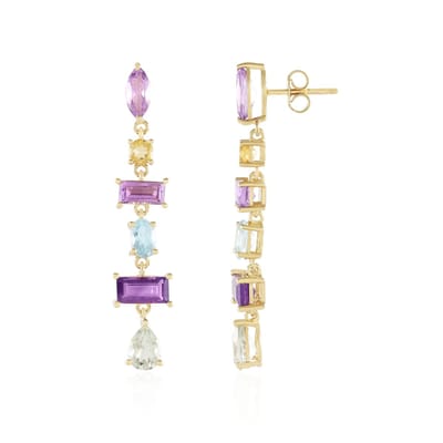 Cavill - Zilveren Oorbellen - 925 Sterling Zilver - 6,84 ct Amethist uit Brazilië - Lavendel en Hemelblauw - Elegant Baguette en Marquise