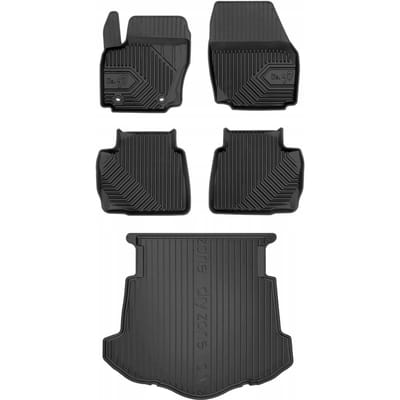 Ford Mondeo Mk4 Hatchback automaat - Rubber automatten + kofferbakmat - Perfecte pasvorm - Geurloos TPE - Hoge beschermrand