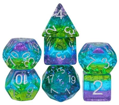 HOT Games Dobbelst.Set Aurora 3 kl. Glitter brick.