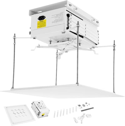 Projector Lift - Motorized Beamer Mount - Vergaderruimte Thuisbioscoop - Onzichtbaar Wegklapbaar - 1 Meter Uitschuifbaar - Wit
