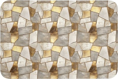 Badmat 90x60 cm - Antislip - Mozaïek - Marmer - Goud - Badmatten voor badkamer - Badkamermat - Douchemat - Badkamer mat