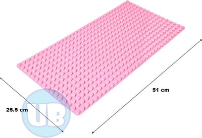 Uniblocks | Bouwplaat lichtroze – 51 x 25,5 cm | bouwplaten geschikt voor Duplo | grondplaten 32x16 noppen | stad | Combineer met DUPLO bouwstenen | bouwblokken