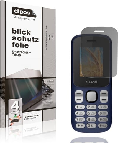 dipos – Matte Privacy Screenprotector geschikt voor Nomi i1890 | Anti-Spy Beschermfolie
