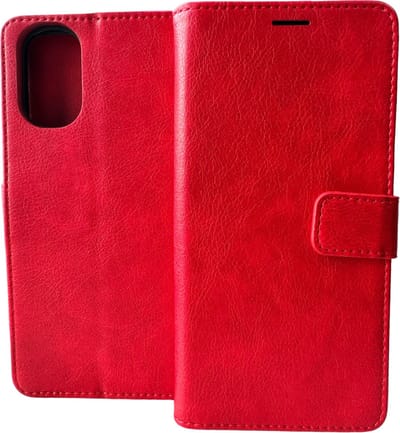 Bookcase Rood Geschikt voor Motorola Moto E32 / E32s - portemonnee hoesje - ZT Accessoires