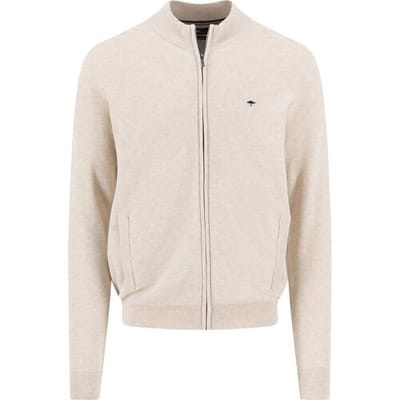 Fynch-Hatton Vest Full Zip Cotton Structure New Off White / male