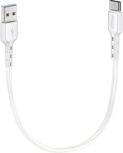 Korte usb A naar usb C kabel - 30 cm - Usb C naar usb kabel - Flexibel - Wit - Phreeze