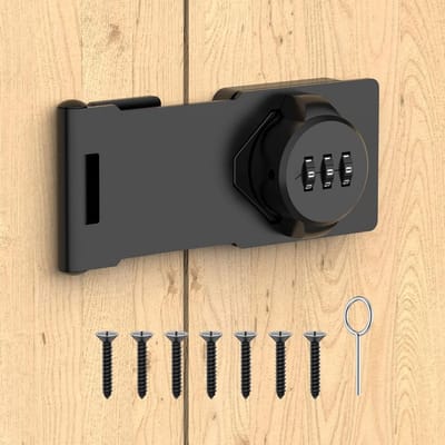 Draaiwachtslot - Deurbeveiliging Greep - Kast Deur Sluiten - Sleutelloos Mechanisch - 110 mm Lengte - Zwart