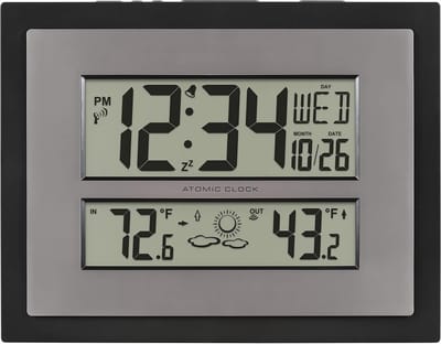 Digitale Wandklok met Datum, Binnen- en Buitentemperatuur en Weersvoorspellingz