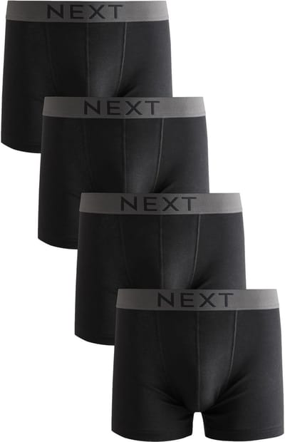Next - Heren - Set van 4 boxershorts van 100% katoen - Zwart