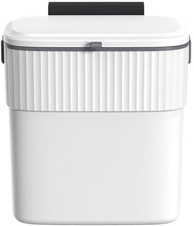 Badkamer Prullenbak - Afvalbak Deksel - Ruimte Besparen - Geurwerend Ontwerp - 9 Liter - Wit