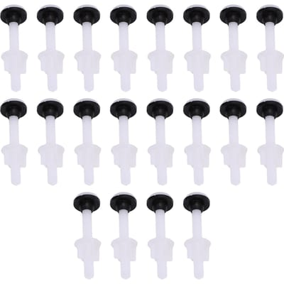 20 pièces Boulon de fixation en plastique pour réservoir d'eau de toilette Vis Facile à installer Raccords Vis Joints pour toilette deux pièces white