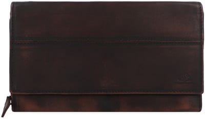 GREENBURRY portemonnee Destressed RV-Wallet RFID Teak Brown donkerbruin