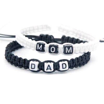 MOM DAD Armband Set voor Hem en Haar - Vaderdag - Moederdag - Moeder Vader Ouders Cadeau - Valentijnsdag - Valentijn Cadeautje voor Mannen