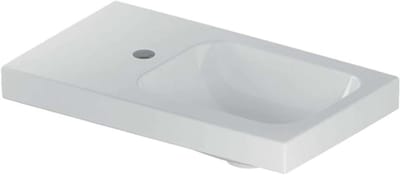 Handdouche fonteintje - Wastafel fontein - Badkamer Inrichting - Asymmetrisch met planchet - 58.5D x 19.5B x 43.5H cm - Wit