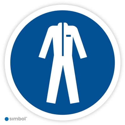 Simbol® - Stickers Beschermende kleding verplicht (M010) - Formaat ø 5 cm.