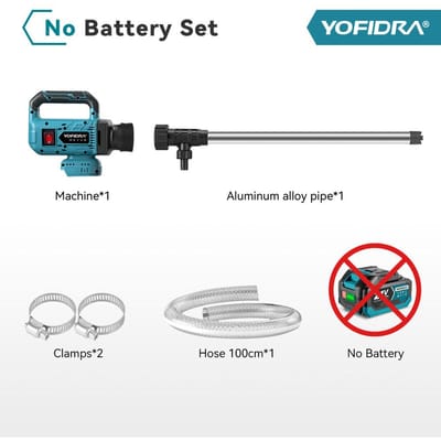Pompe à eau sans balais YOFIDRA à 3 vitesses, débit 80–150 L/min, pompe de transfert d'huile électrique sans fil pour jardin, bateau et piscine, compatible avec les batteries Makita 21 V. Without Battery
