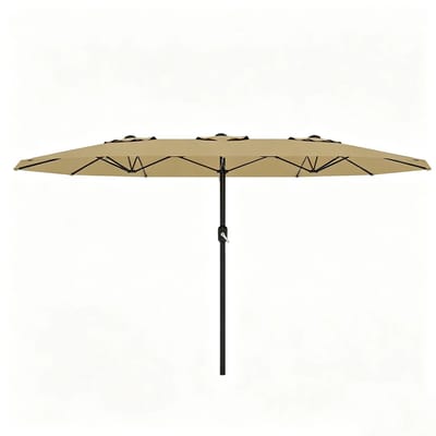 Hutjemutje - parasol - dubbele parasol - 460x270cm - duurzaam - UV werend doek - Incl. beschermhoes - khaki