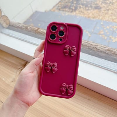 3D Schattig Zwart Strikje Siliconen Telefoonhoesje Voor iPhone 16 15 14 Pro Max 13 12 11 X XS XR 7 8 Plus Schokbestendig Snoep Zachte Hoes For iPhone 15 Plus gray