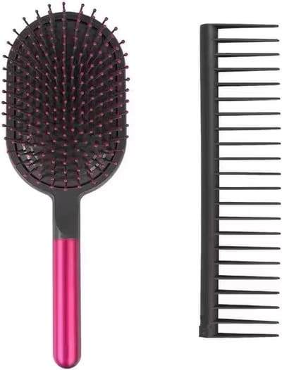 Loha-party®Supersonische Kam En Paddle Borstel Styling Set Fuchsia/nikkel-air bag comb-massage hairborst-Natte Krullende Detangle Borstel-Roos-Dyson vrouw