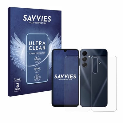 Savvies - Screenprotector voor Samsung Galaxy A16 5G (Voor+Achter) - Folie Beschermfolie transparant 6 Stuks
