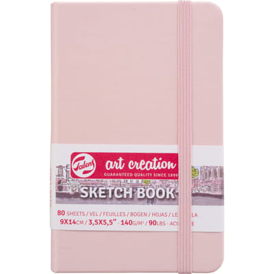 Schetsboek Talens Art Creation 80 witte vellen 140gr 90x140mm roze