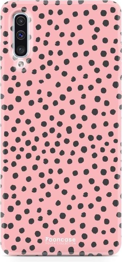 Fooncase Hoesje Geschikt voor Samsung Galaxy A70 - Shockproof Case - Back Cover / Soft Case - POLKA / Stipjes / Stippen / Roze