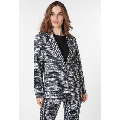 EsQualo Blazer Graphic Illusion Print Maat: 34 | Blazers Outlet | Dames | Zwart