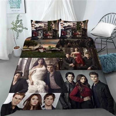 Damon Salvatore The Vampire Diaries Dekbedovertrek Kussensloop Beddengoed Set Volwassen Slaapkamer Decoratie Kinderen Enkel Dubbel Maat 100x135cm
