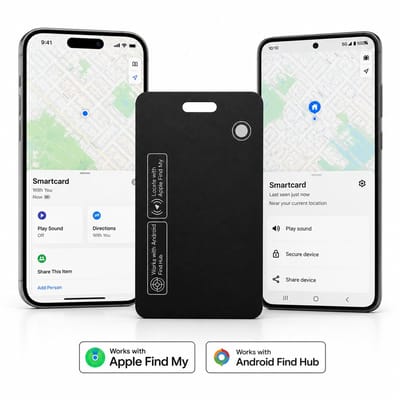 GPS Tracker - Werkt met Apple Find My & Android Find My Device - Locatie Tracker - Waterbestendig - Ultradunne Tracker - 1,8mm - Draadloos Oplaadbaar