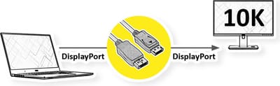 Value 11.99.6024 DisplayPort-kabel DisplayPort Aansluitkabel DisplayPort-stekker, DisplayPort-stekker 5 m Zwart 10K UHD