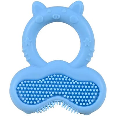 1 st Baby Bijtring, Siliconen Tandjes Kauwspeeltje, Schattige Dierenvorm Kiemtandstaafje, Bevroren Verzachtende Bijtring blauw