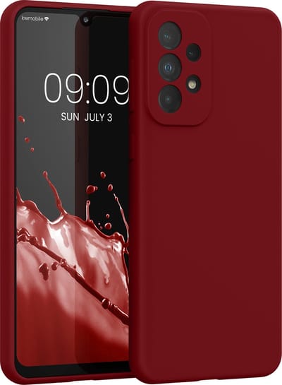 kwmobile telefoonhoesje geschikt voor Samsung Galaxy A33 5G - Hoesje met siliconen coating - Smartphone case in rabarber rood