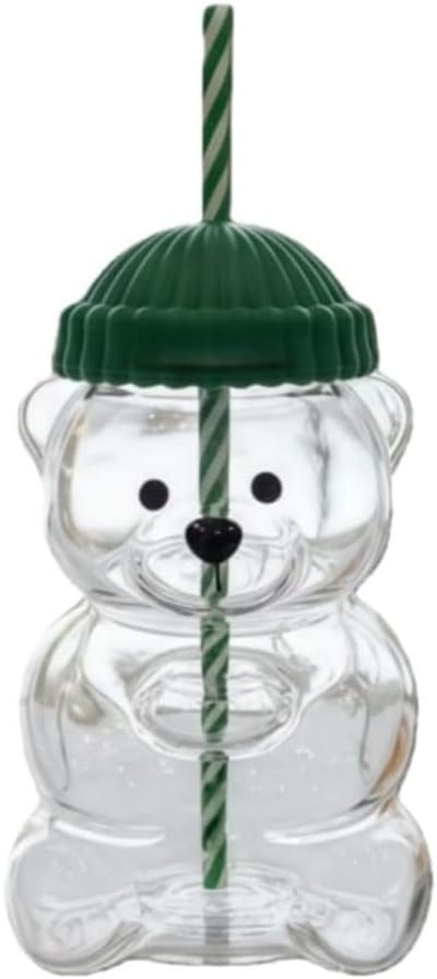 KZQ Mok - Theekopje - Glazen mok - Leuke glazen mok van 590 ml - Met rietje - Geschikt voor koffie, sap, melk en thee, lekvrije deksel, BPA-vrij (1 stuk)