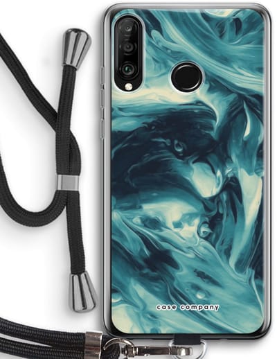 Case Company® - Hoesje met koord geschikt voor Huawei P30 Lite hoesje met Koord - Dreaming About Whales - Telefoonhoesje met Zwart Koord - Bescherming aan alle Kanten en Over de Schermrand